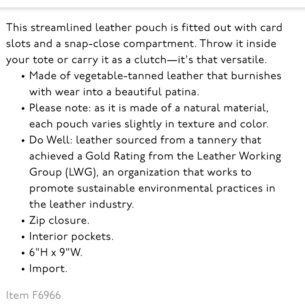 Nwt! Madewell the leather pouch clutch brown - Picture 9 of 9